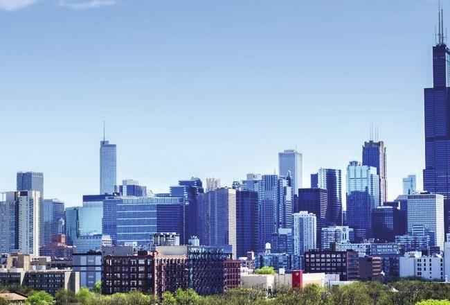 Skyline einer großen Stadt