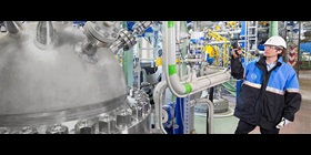 Employee checks safety